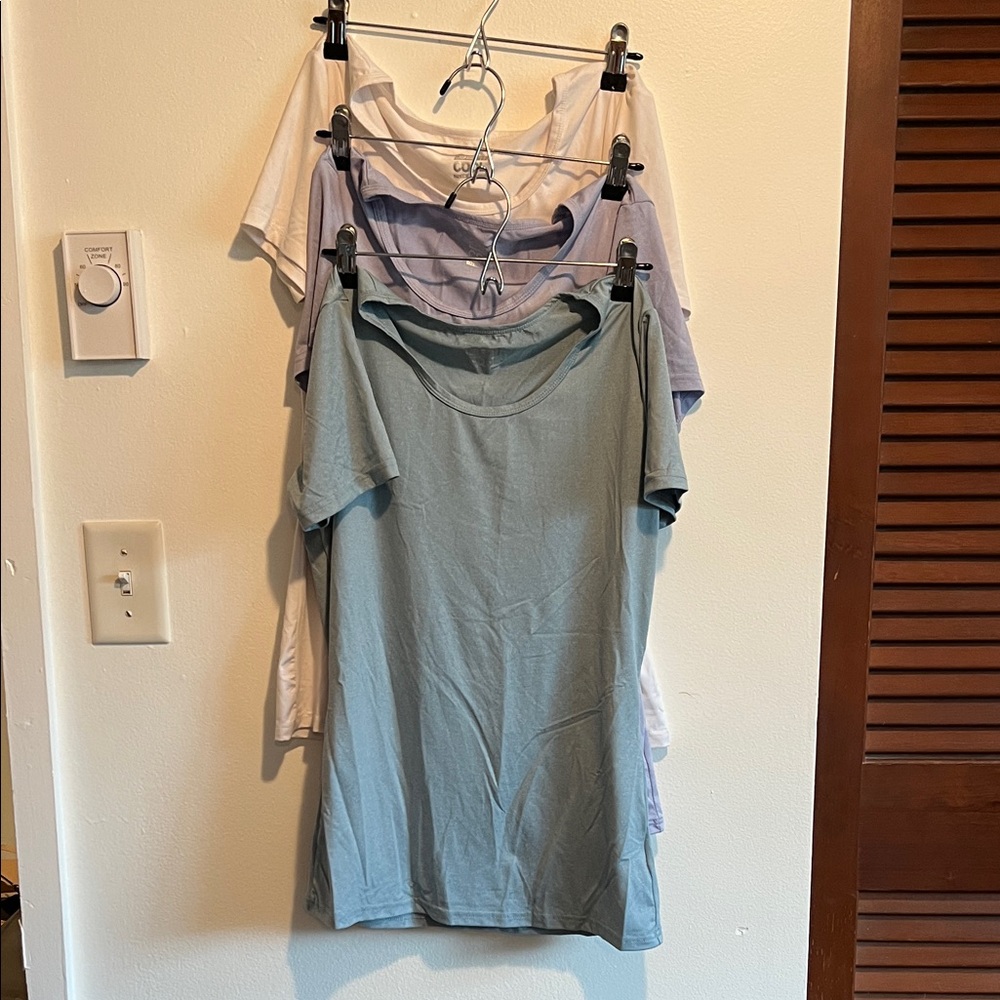 32 Degrees Soft Tees in White, Lavender, and Blue